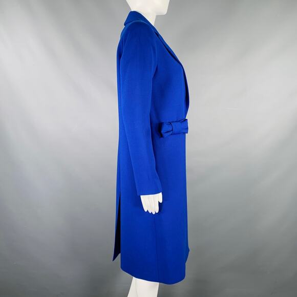 SMYTHE Size 4 Cobalt Blue Polyester Bows Single Snap Coat - Picture 3 of 6